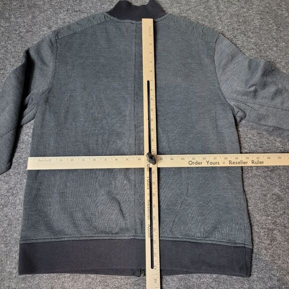 Rock & Republic Zip Up Jacket Mens M Gray Cotton Blend Mock Neck Front Pockets - Picture 8 of 10